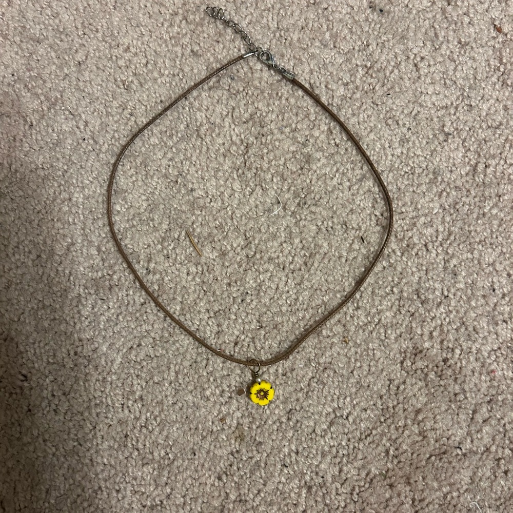 Yellow Flower Pendant Necklace